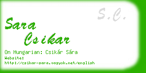 sara csikar business card
