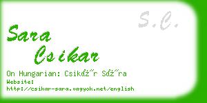 sara csikar business card